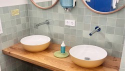 Kundenprojekt: Waschtischplatte mit Anleimer!